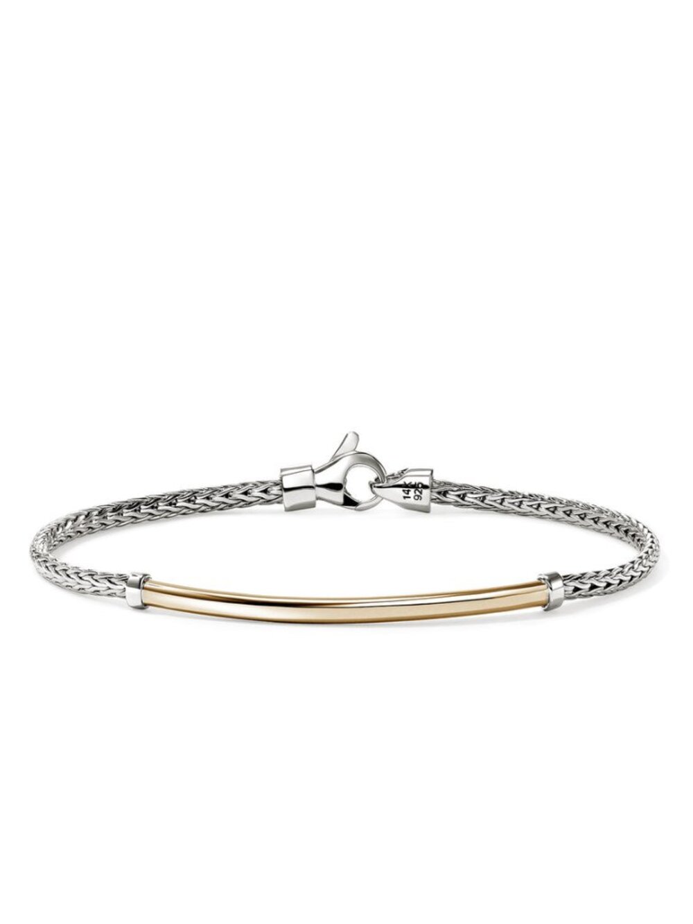 John Hardy essential bracelet in sterling silver & 14K yellow gold.